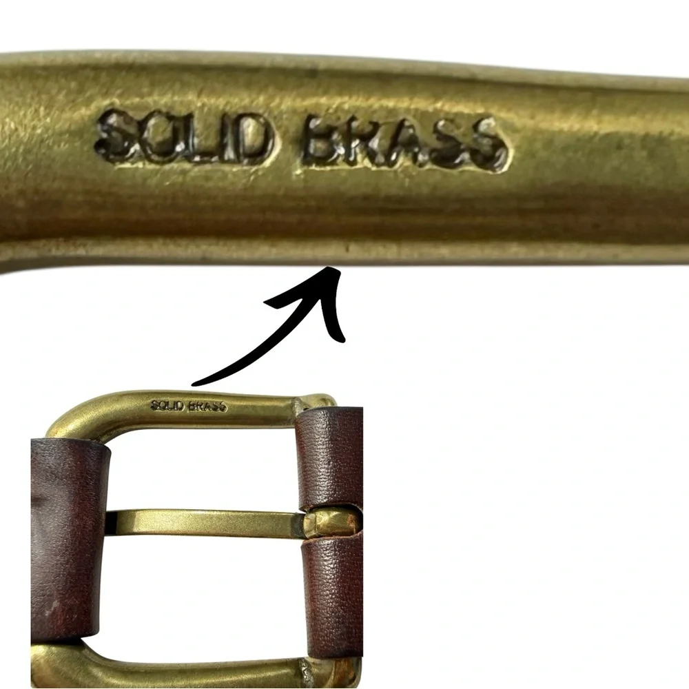 Dockers Olive Green Woven Belt with Brass-Tone Buckle